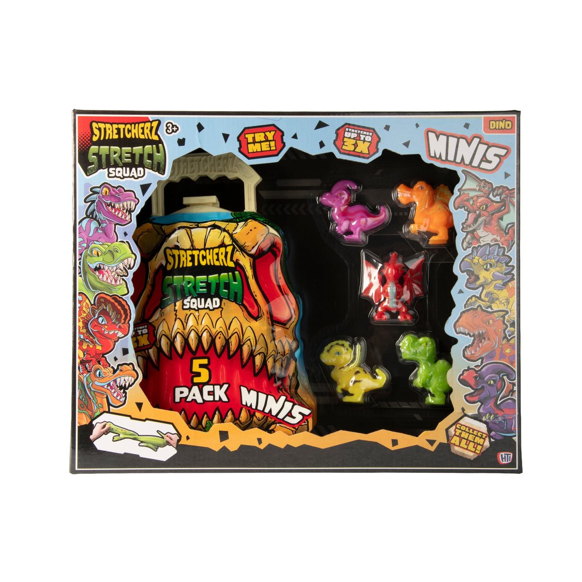 Stretcherz Play Case With 5 Stretchy Figures - Dinosaur