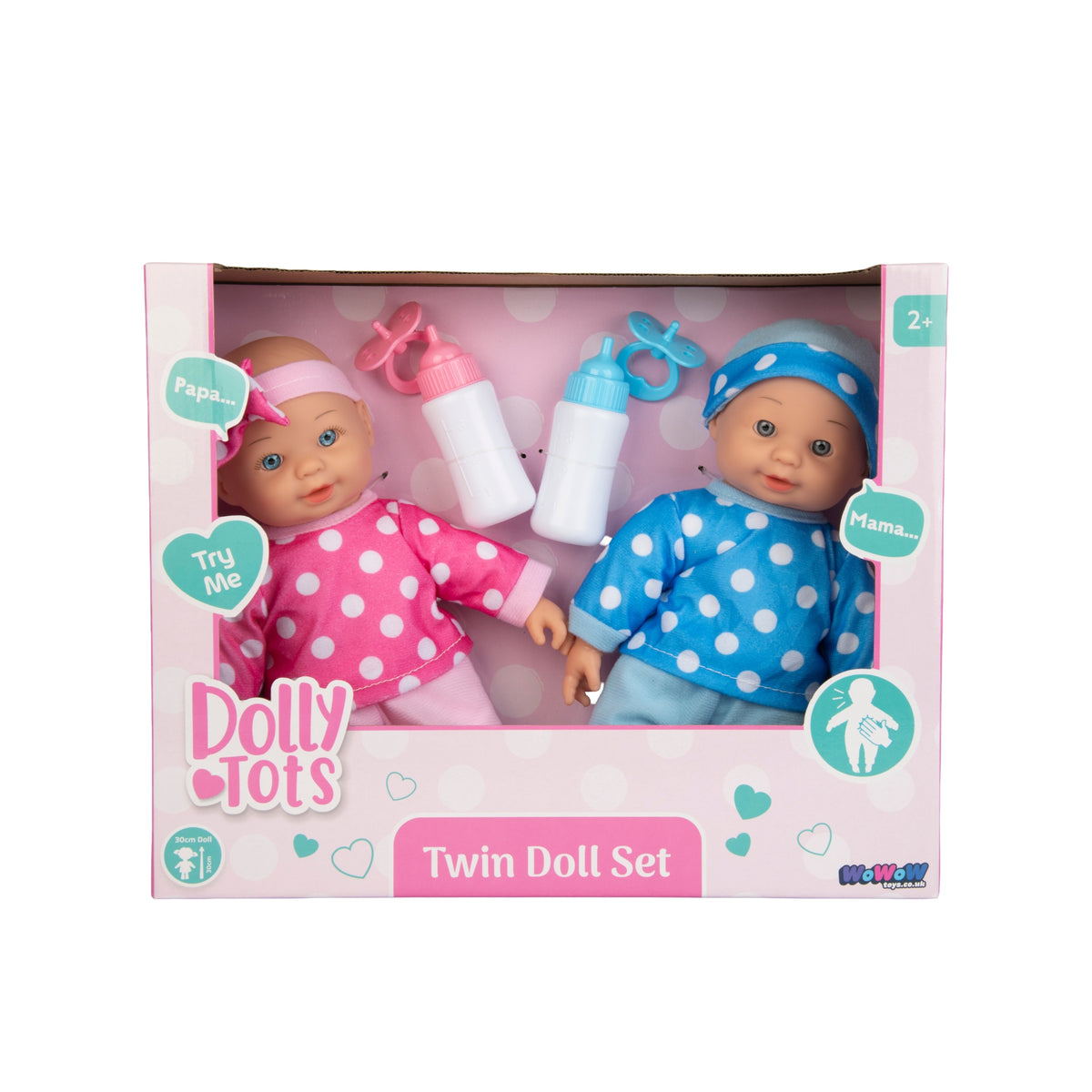 Dolly Tots Twin 30cm Dolls Playset - Soft Bodied Talking Dolls