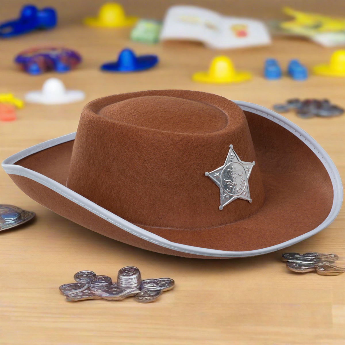 Childrens Fancy Dress Cowboy Hat - Brown