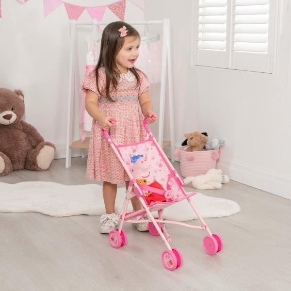 Peppa Pig Single Dolls Stroller - Pink