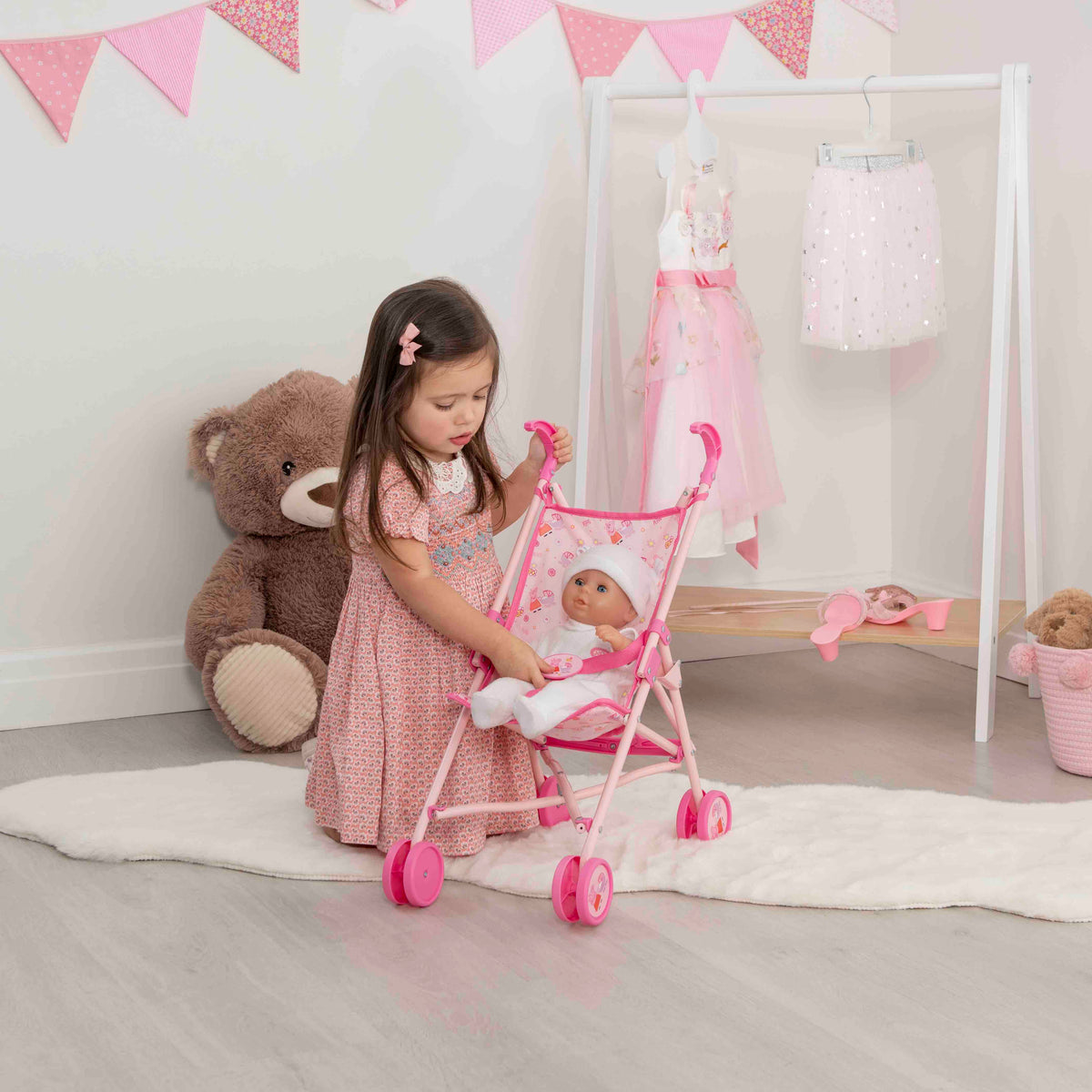Peppa Pig Single Dolls Stroller - Pink