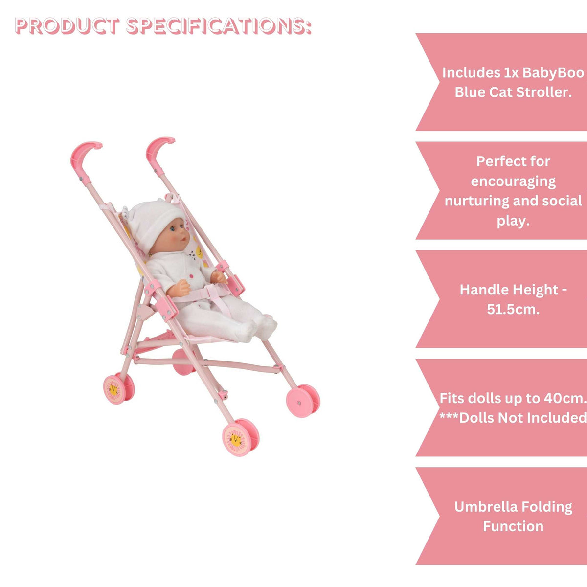 BabyBoo Single Dolls Stroller - Jungle