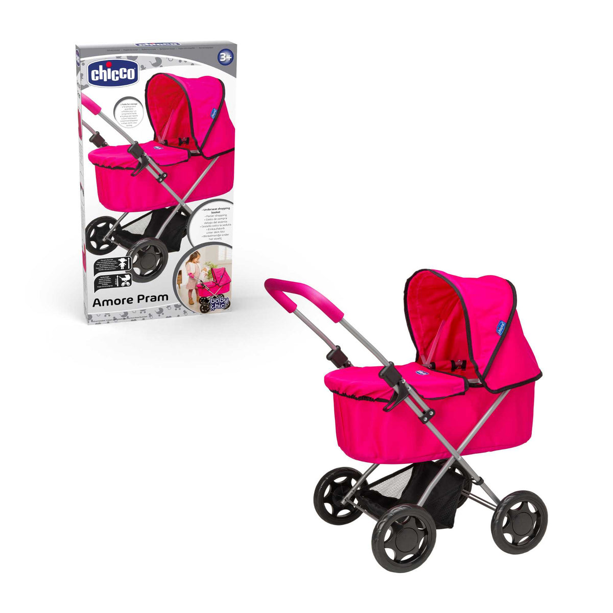 Chicco Amore Dolls Pram - Pink