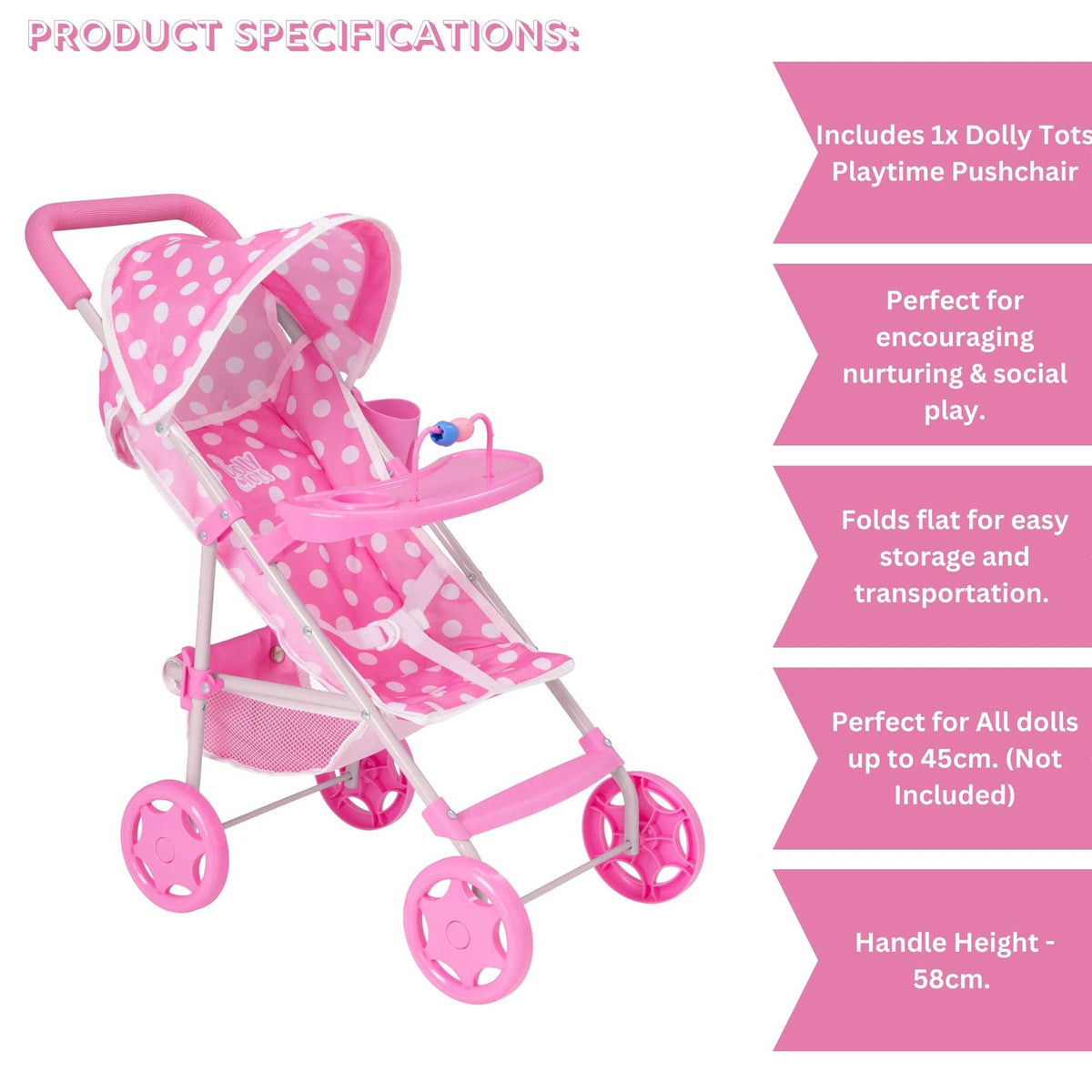 Dolly Tots Playtime Dolls Pushchair