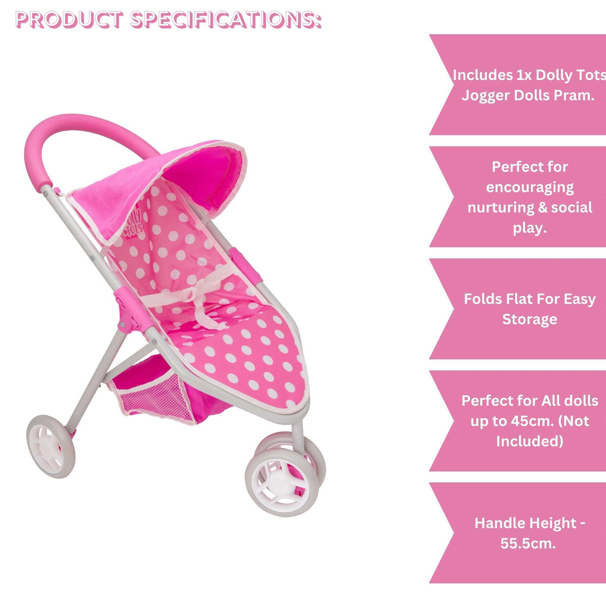 Dolly Tots Jogger Dolls Pram