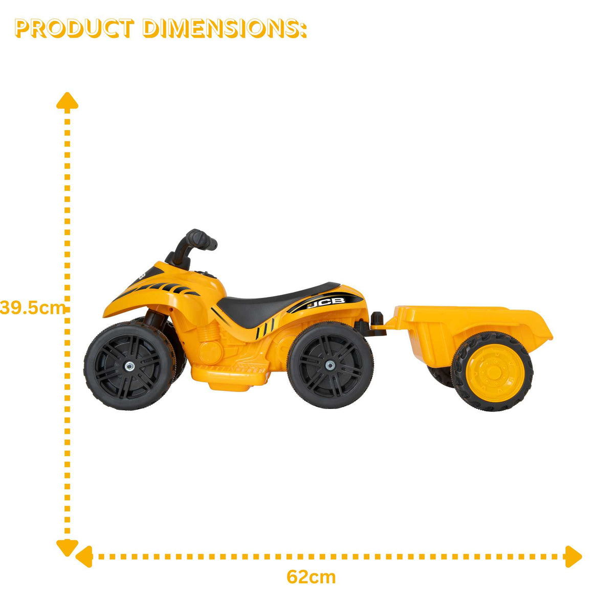 JCB Battery Operated Mini Quad Ride-On With Trailer