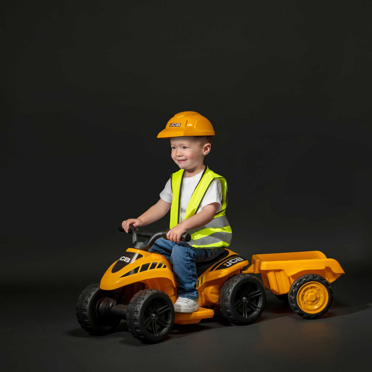 JCB Battery Operated Mini Quad Ride-On With Trailer