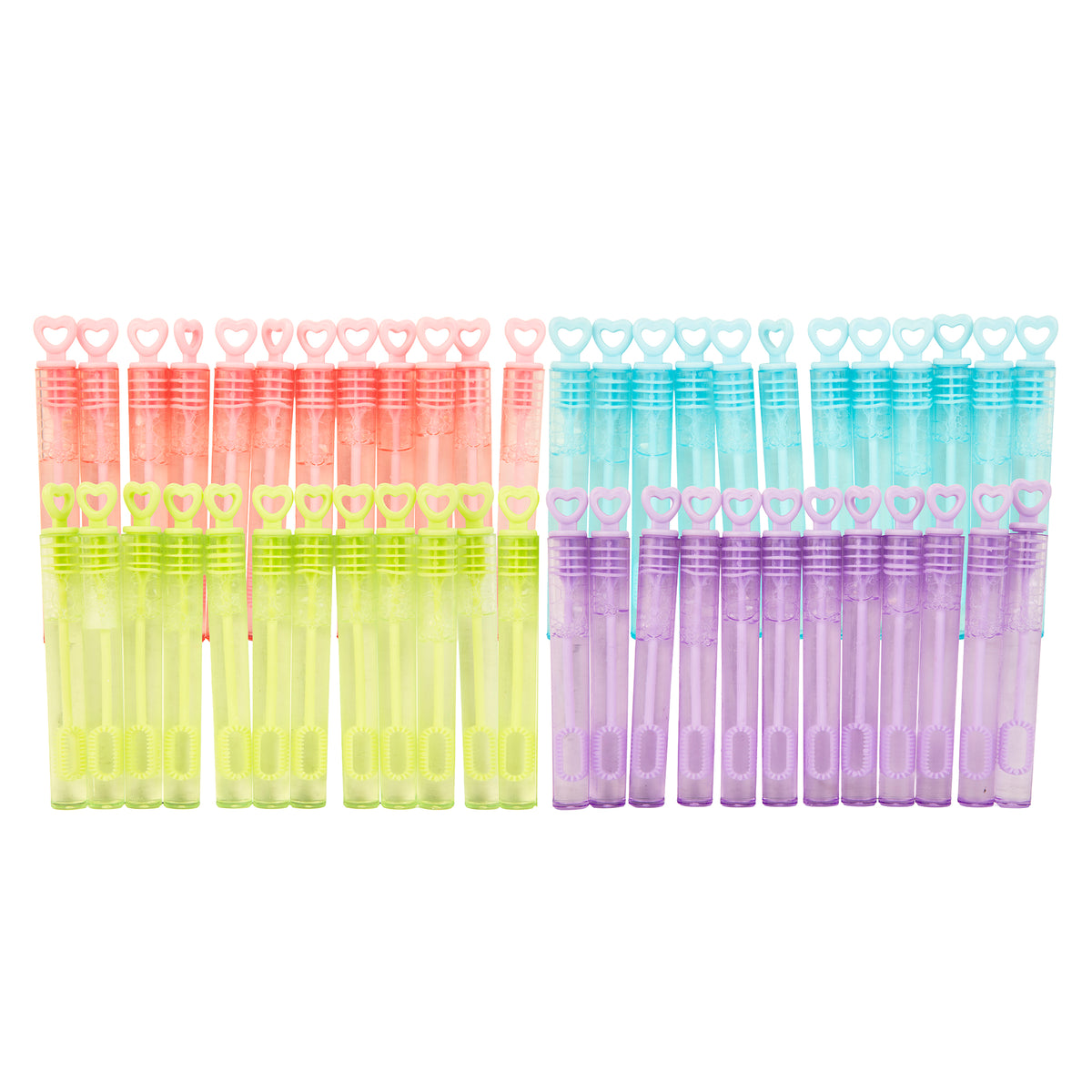 Pastel Bubble Wands - 48 Pack Bubble Solution & Wands
