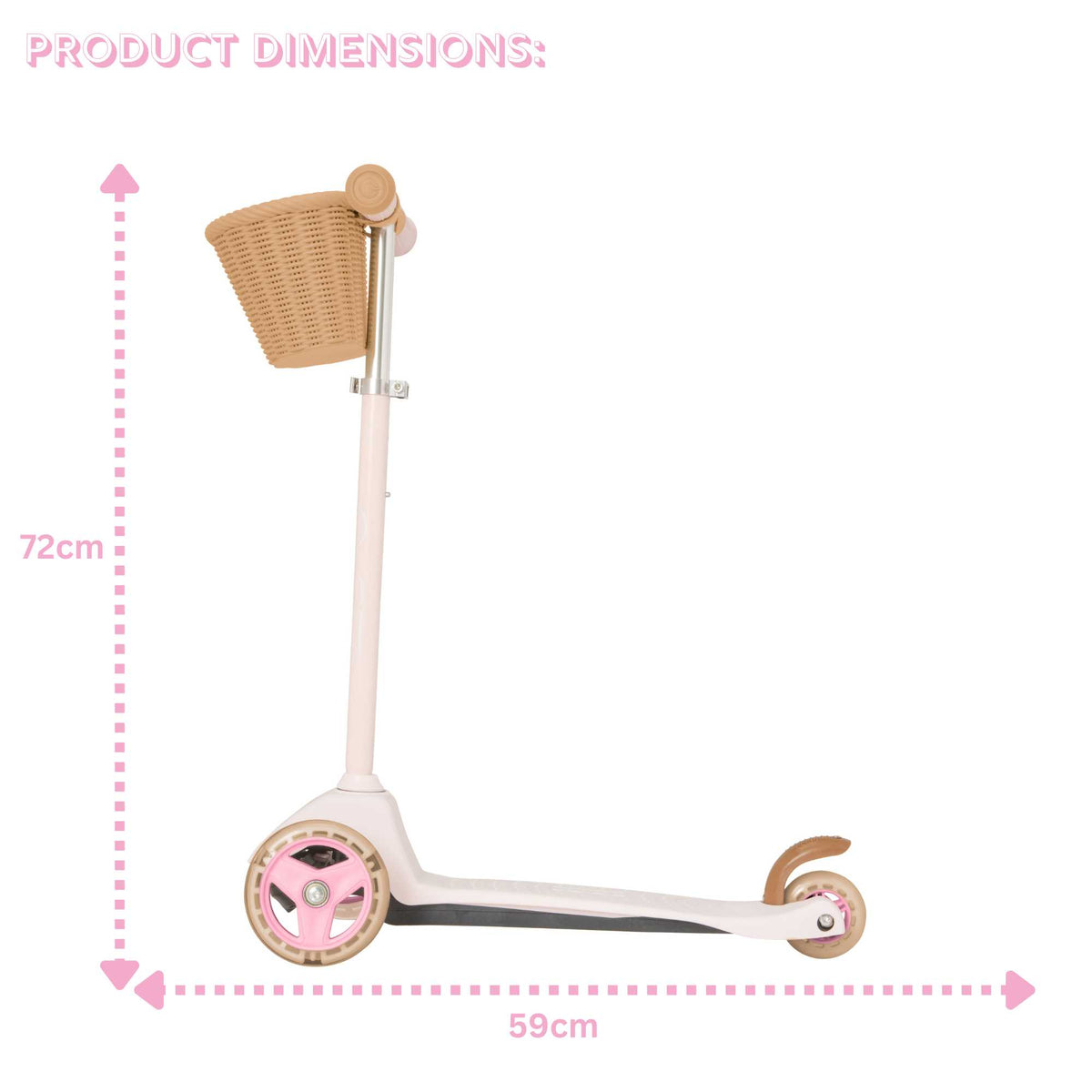 EVO Mini Cruiser Scooter With Basket - Pink
