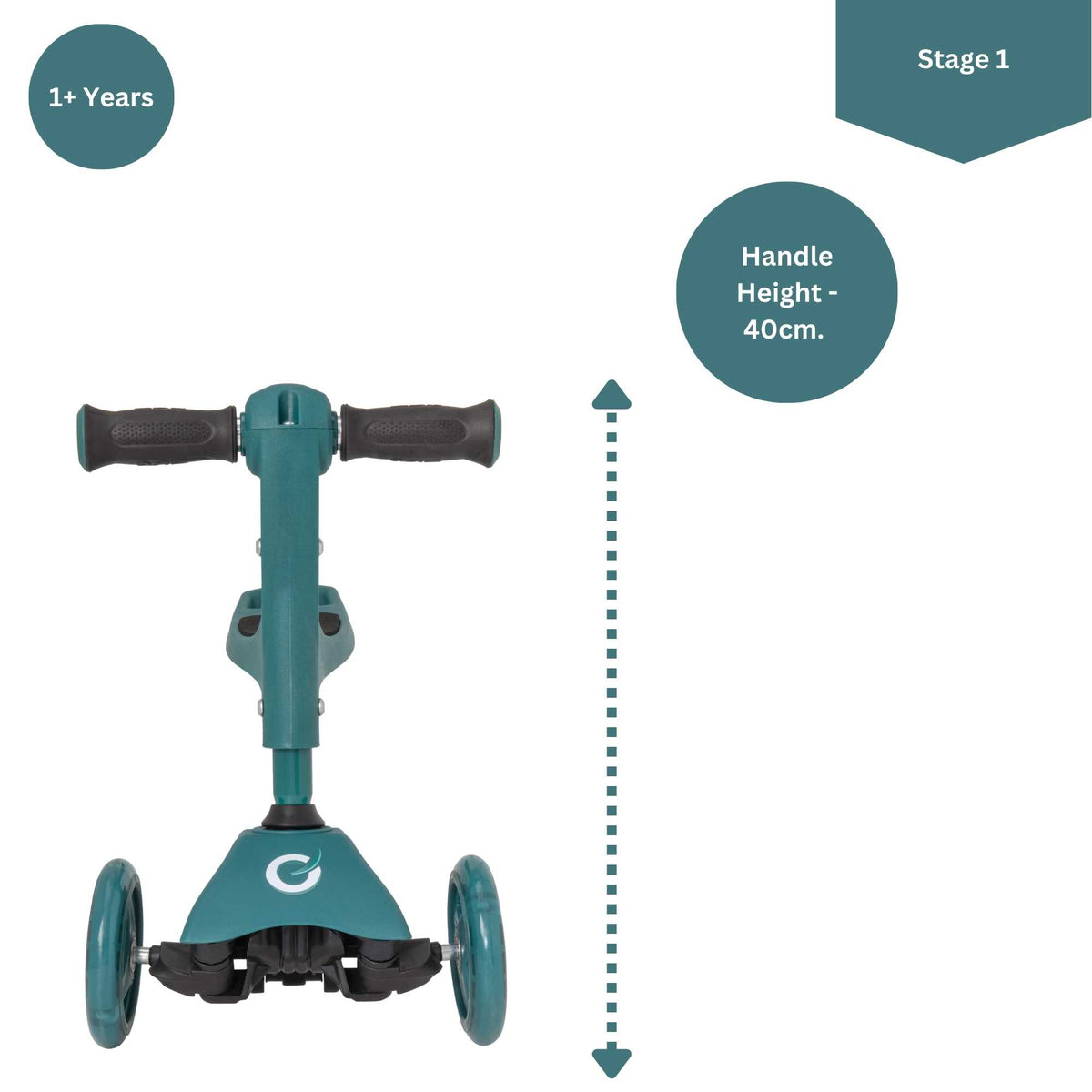 Evo 3 in 1 Cruiser Toddler Ride On & Scooter - Green