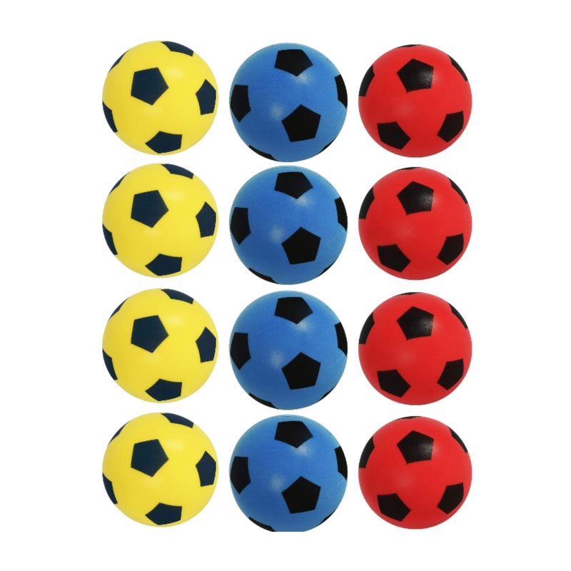 Foam Football Pack Of 12 - Red, Blue & Yellow