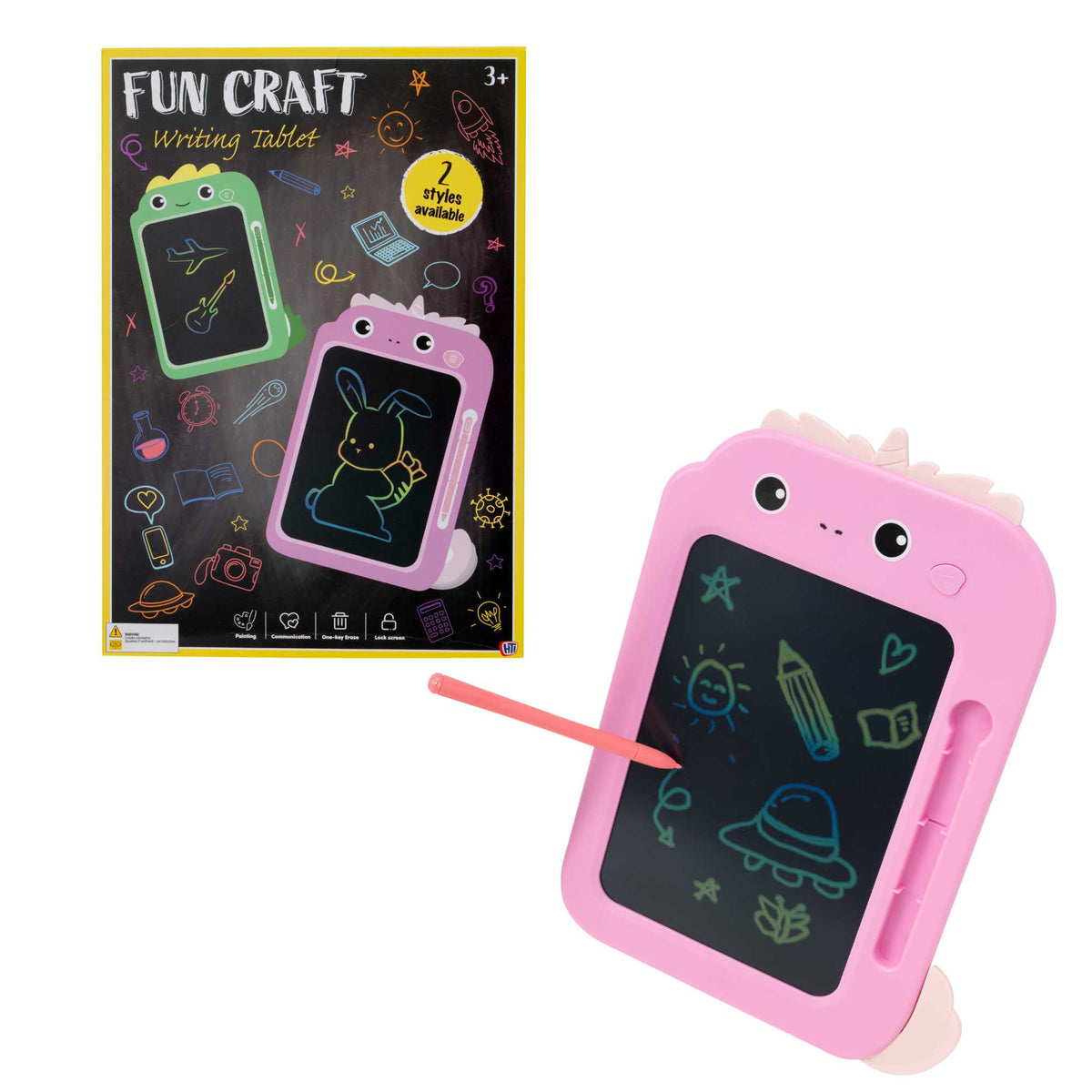Fun Craft LCD Writing Tablet – Unicorn Reusable Kids Drawing & Doodle Board
