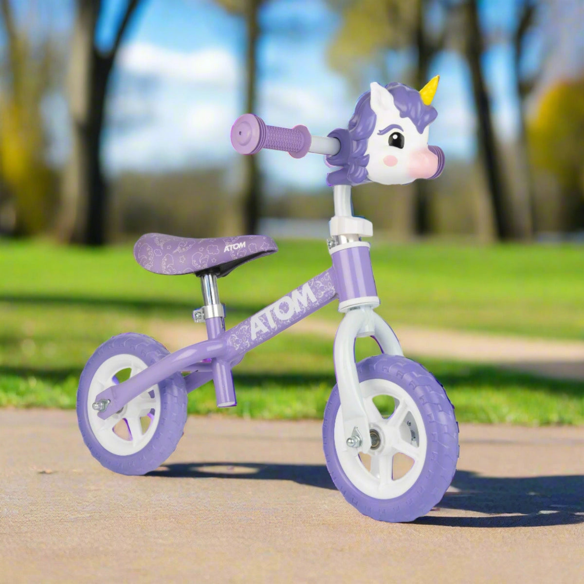 ATOM 8" Purple Balance Bike - Unicorn