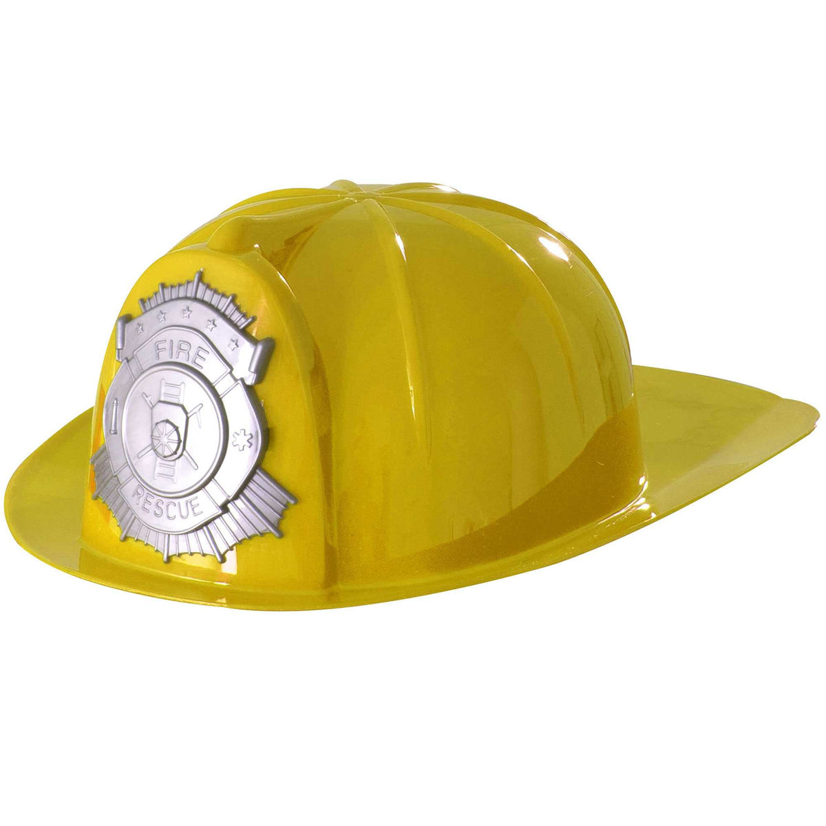 Yellow Fancy Dress Fireman Hat + Smart Fire and Rescue Playset Case Bundle
