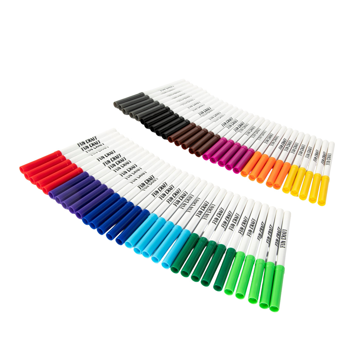 Fun Craft 60 Coloured Felt Tip Pens – Kids Colouring & Drawing Marker Set