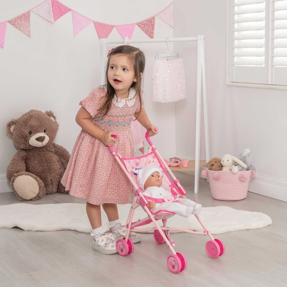 Peppa Pig Single Dolls Stroller - Pink