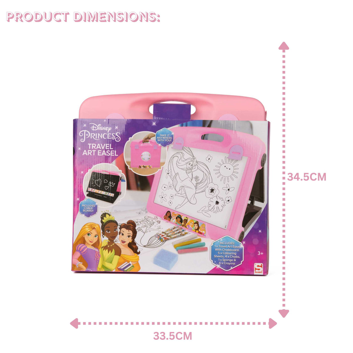 Disney Princess Travel Easel – Foldable Drawing Board with Accessories
