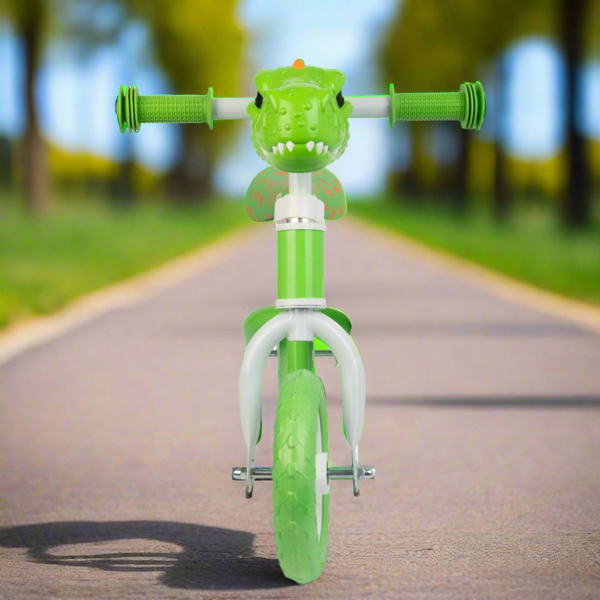 ATOM 8" Green Balance Bike - Dinosaur
