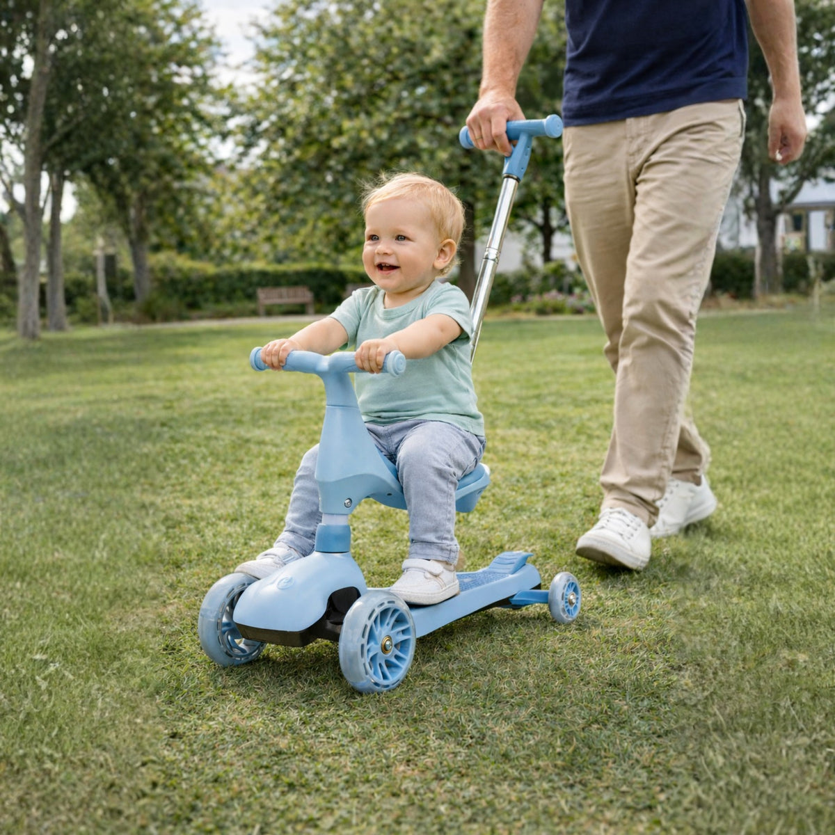 ATOM 4-in-1 Evolve Children Scooter Ride-On - Blue