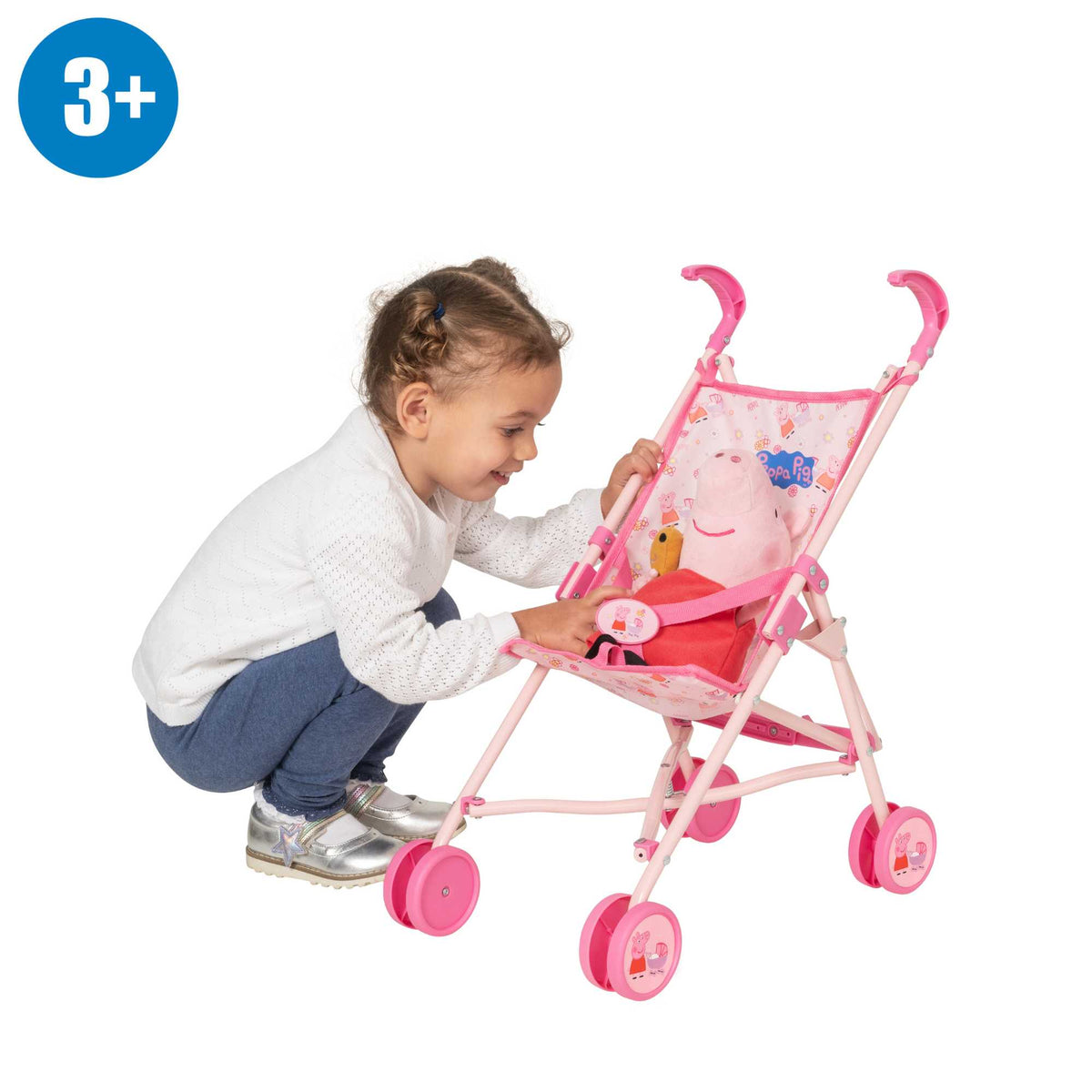 Peppa Pig Single Dolls Stroller - Pink