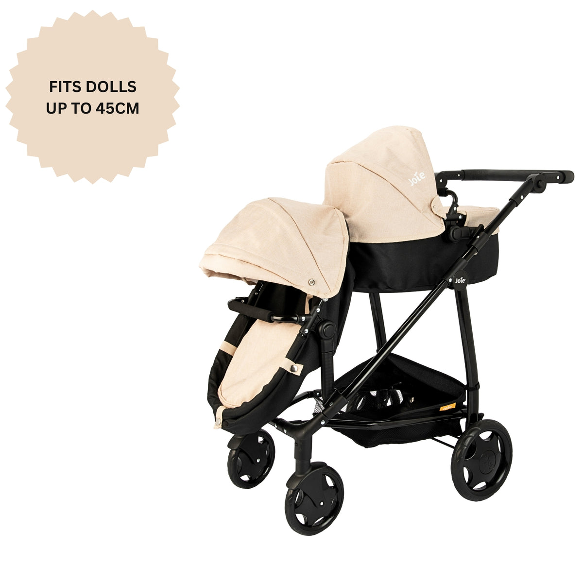 Joie Evalite Stone & Black Dolls Pram - 9 Play Modes