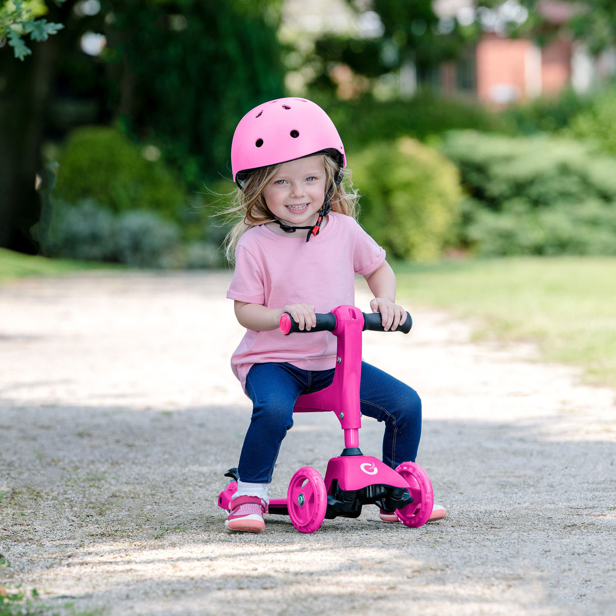 Evo 3 in 1 Cruiser Toddler Ride On & Scooter - Pink