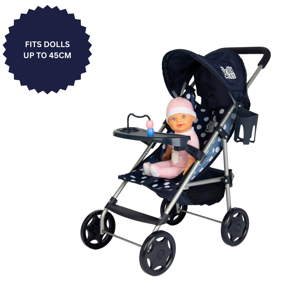 Dolly Tots Playtime Dolls Pushchair - Navy