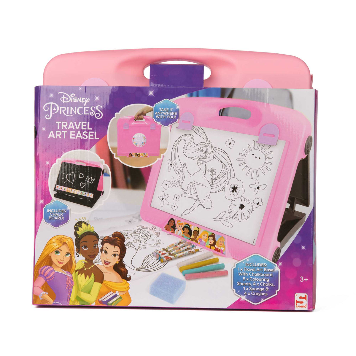 Disney Princess Travel Easel – Foldable Drawing Board with Accessories