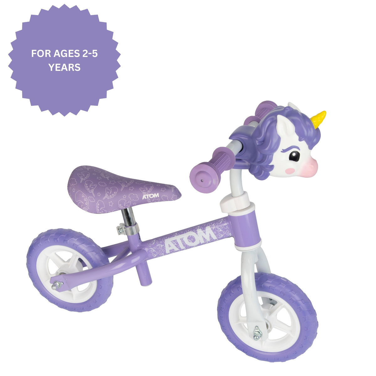 ATOM 8" Purple Balance Bike - Unicorn