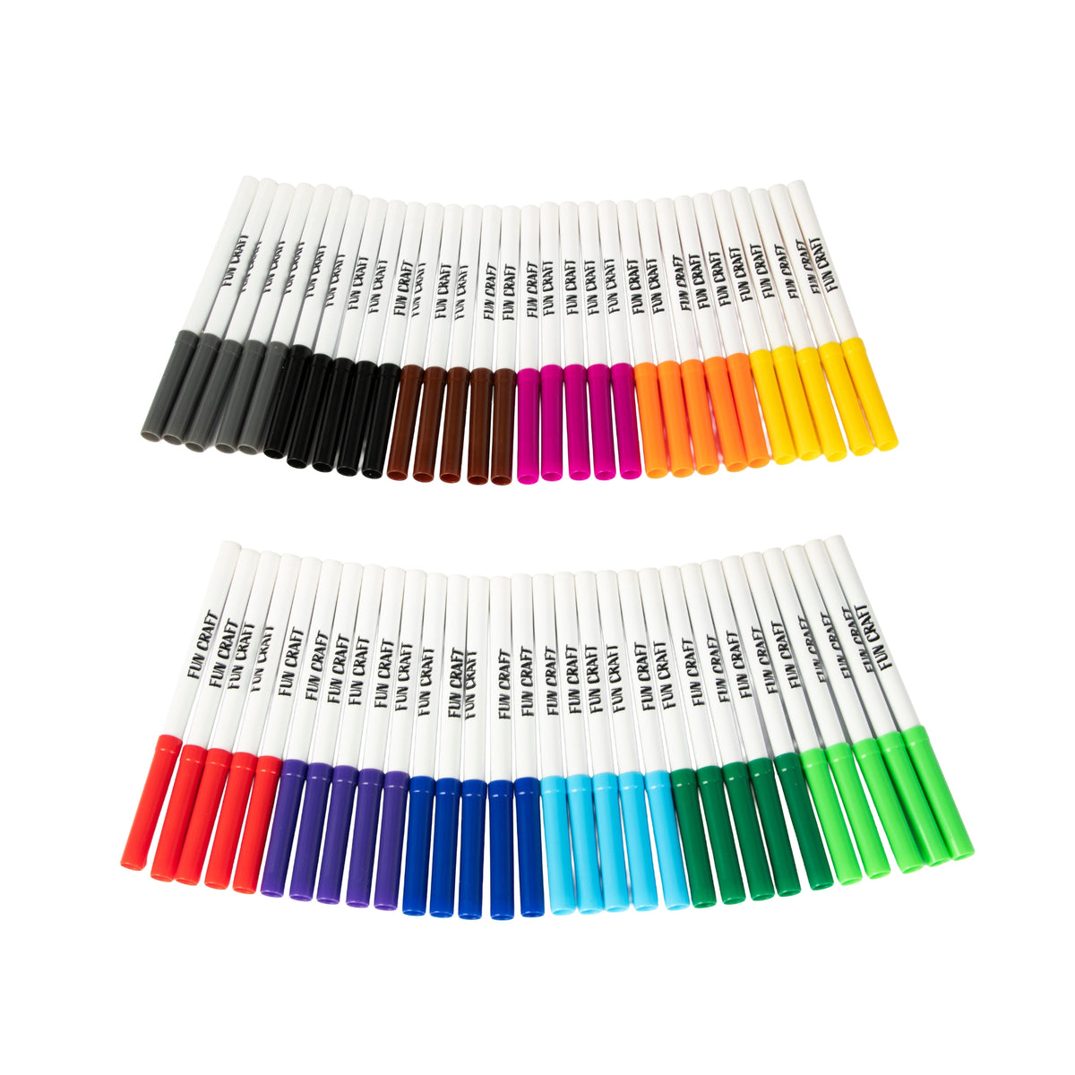 Fun Craft 60 Coloured Felt Tip Pens – Kids Colouring & Drawing Marker Set