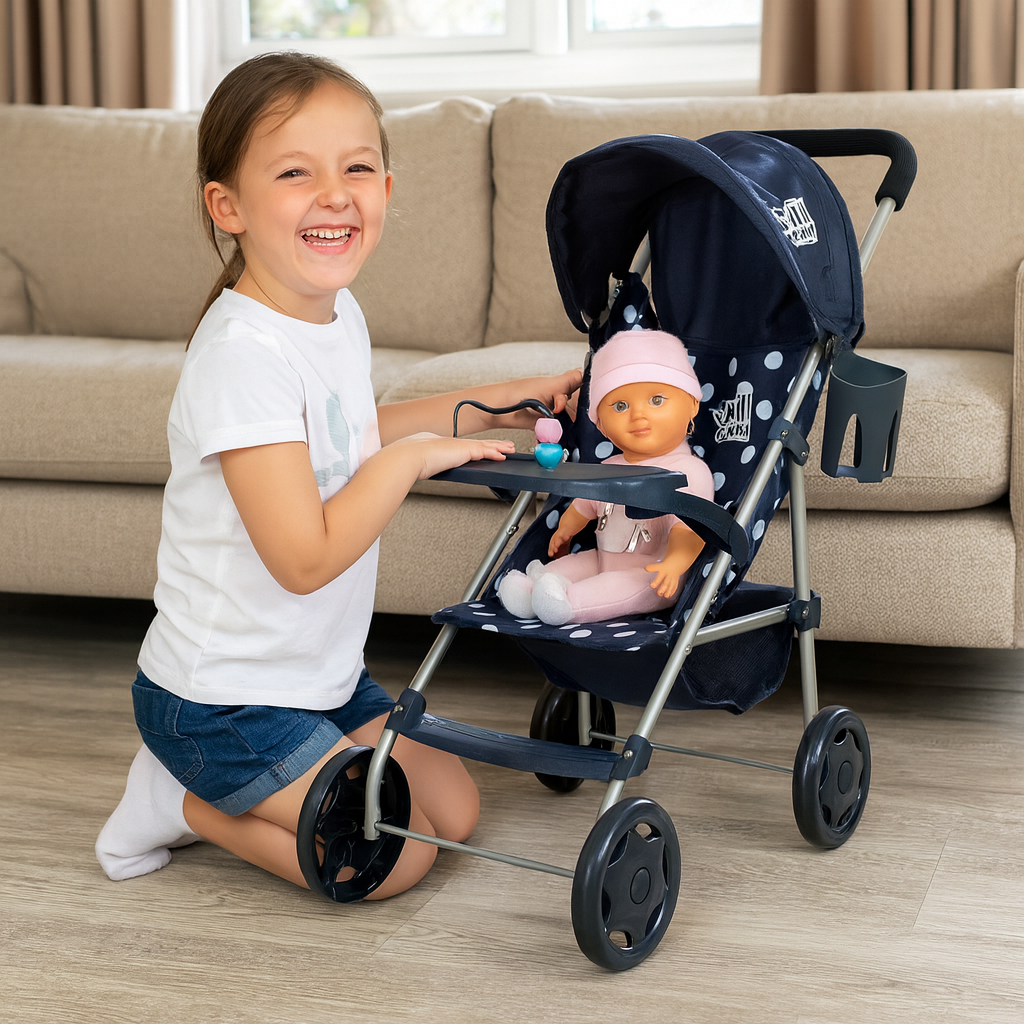 Dolly Tots Playtime Dolls Pushchair - Navy