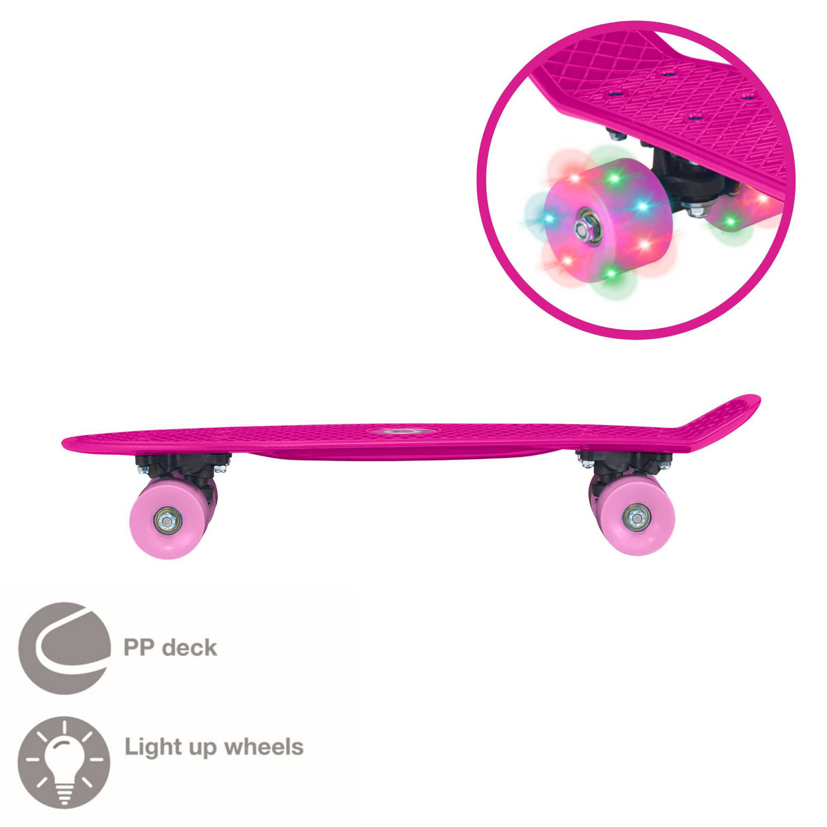 EVO 22&quot; Light Up Penny Board - Pink