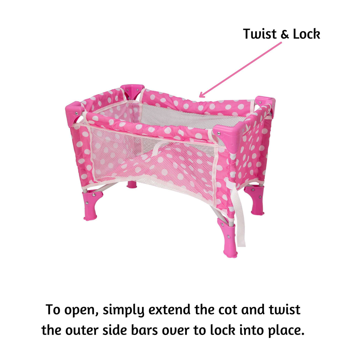 Dolly Tots Travel Dolls Cot