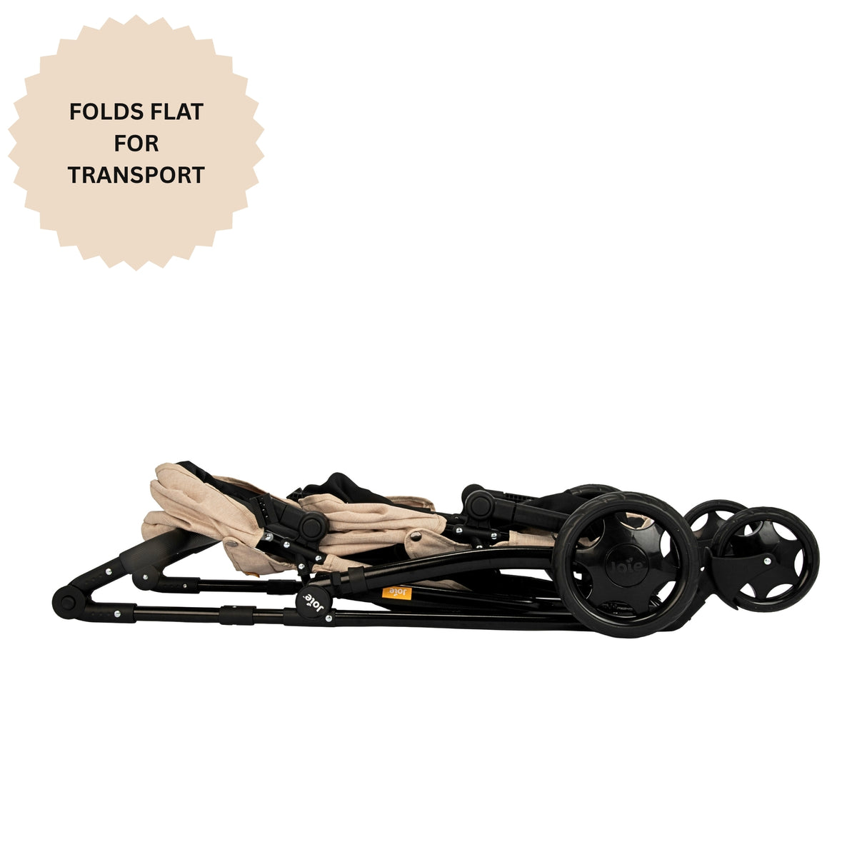 Joie Evalite Stone & Black Dolls Pram - 9 Play Modes