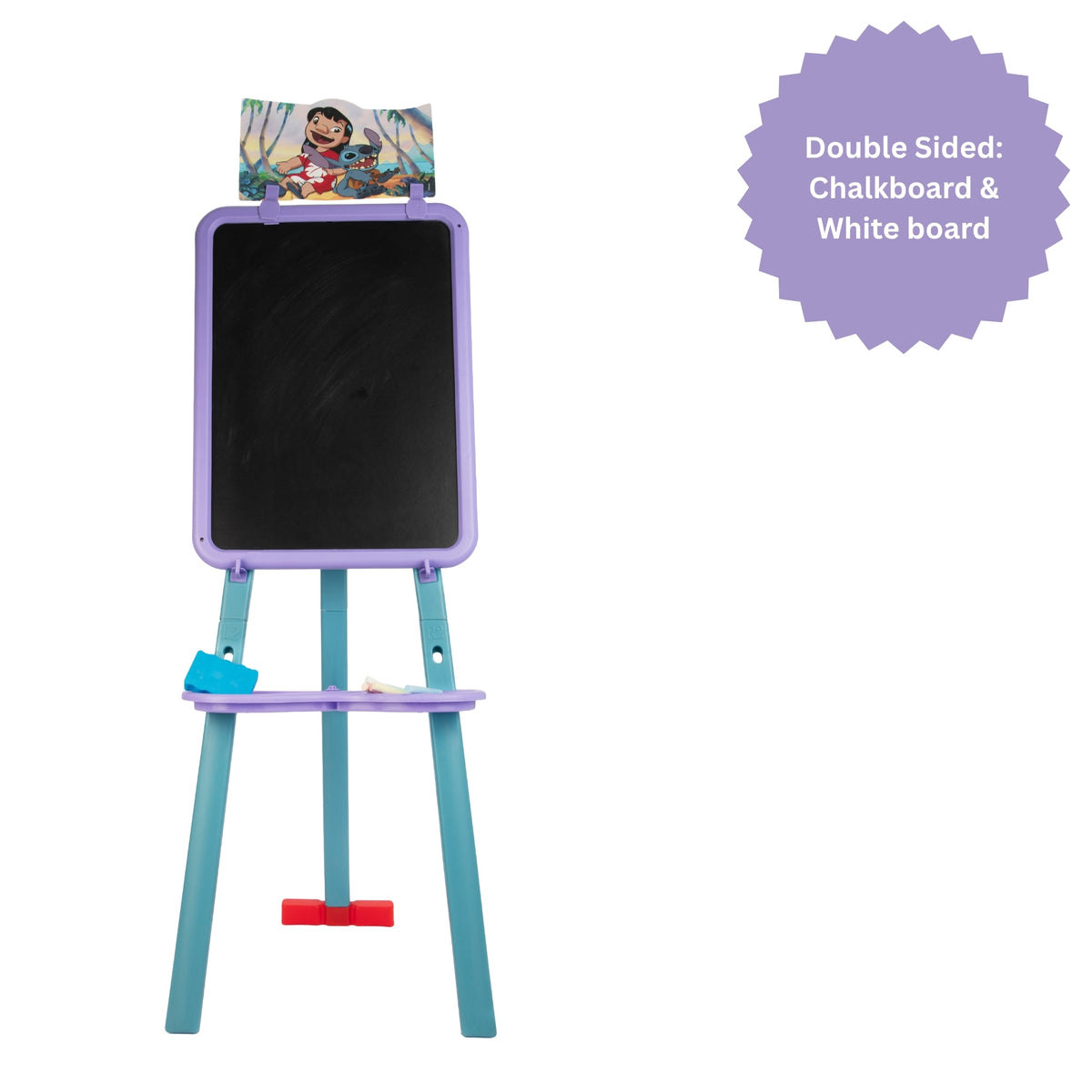 Disney Stitch 2-in-1 Floor Easel – Whiteboard & Chalkboard Set