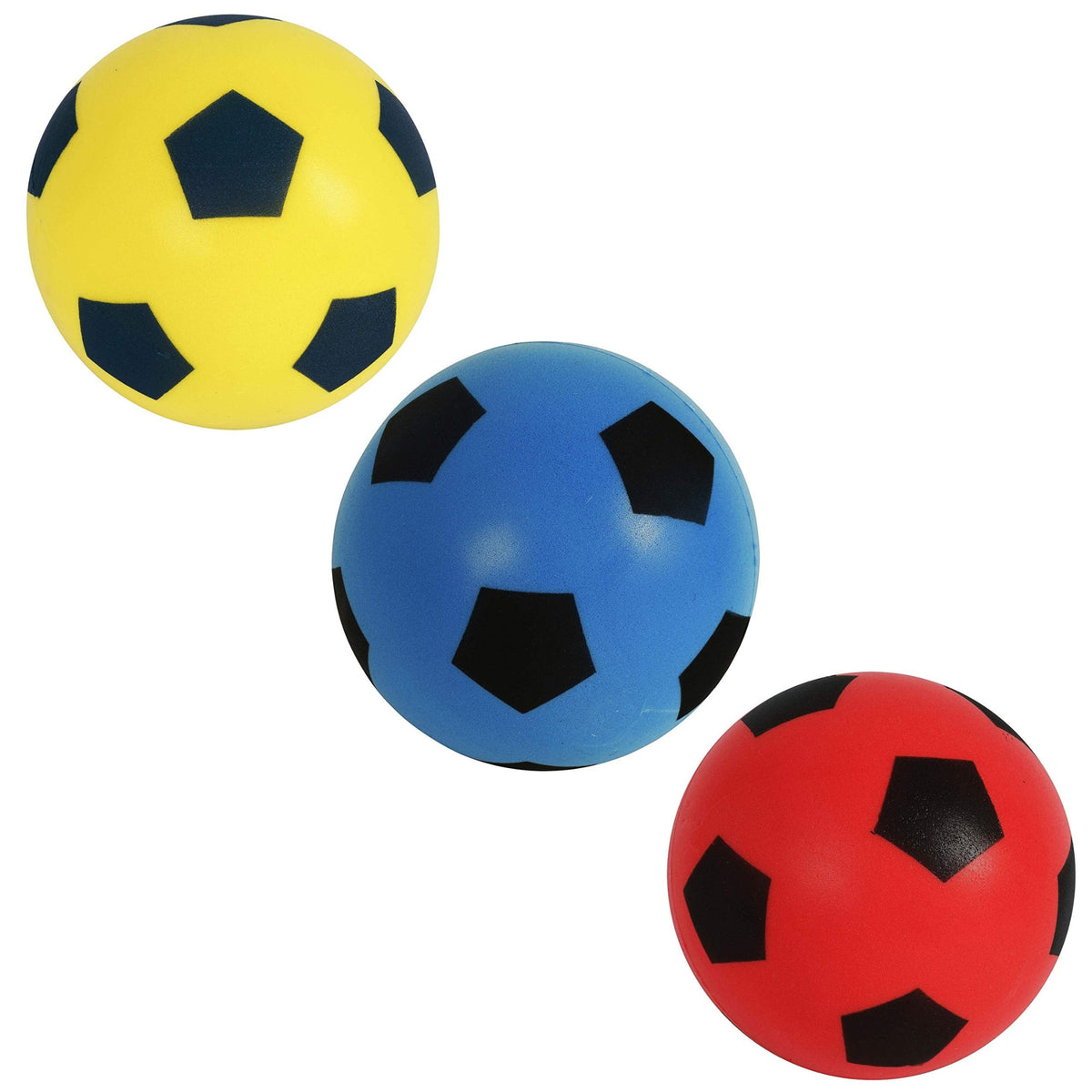 Foam Football Pack Of 12 - Red, Blue & Yellow