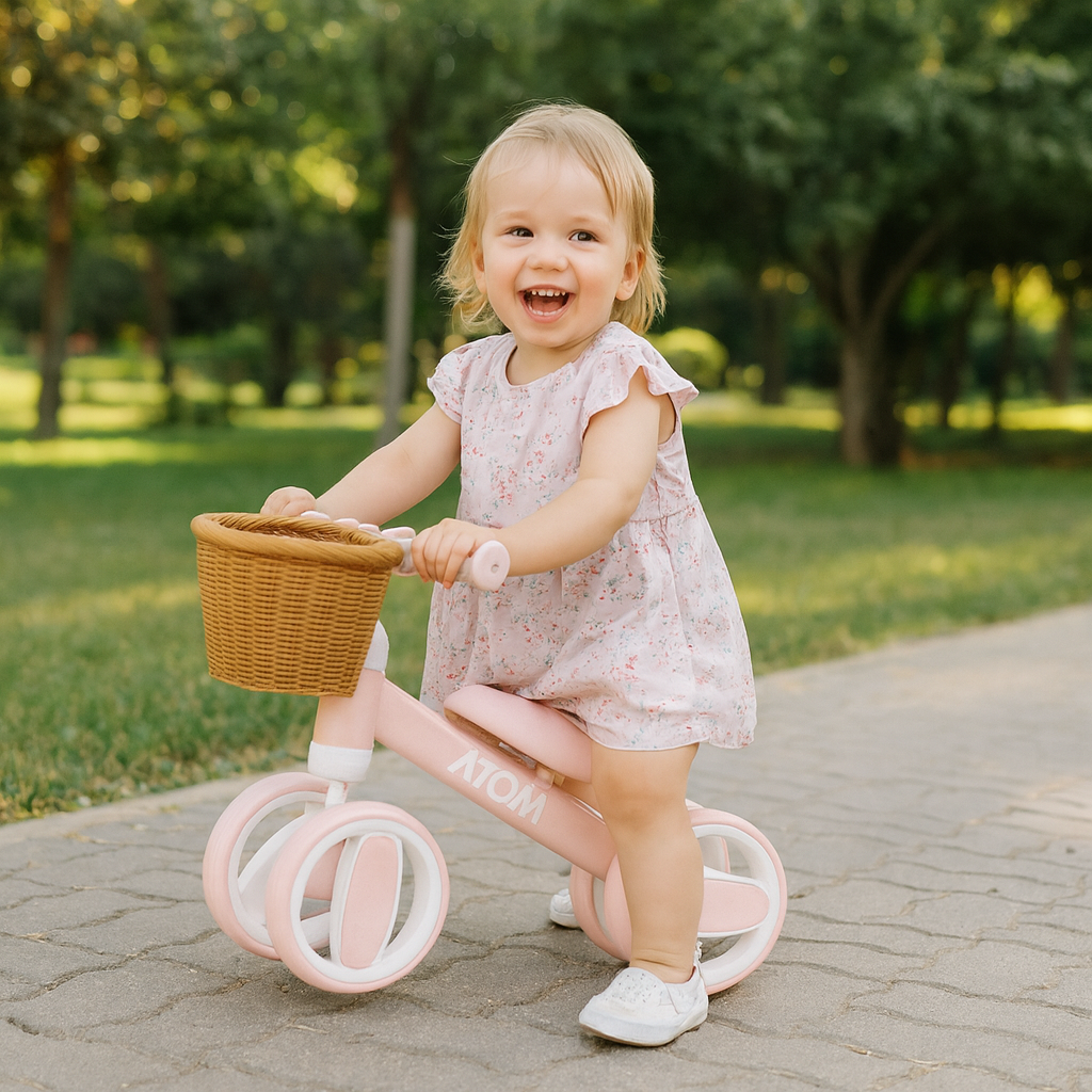 ATOM Bobble Bike With Basket - Pink