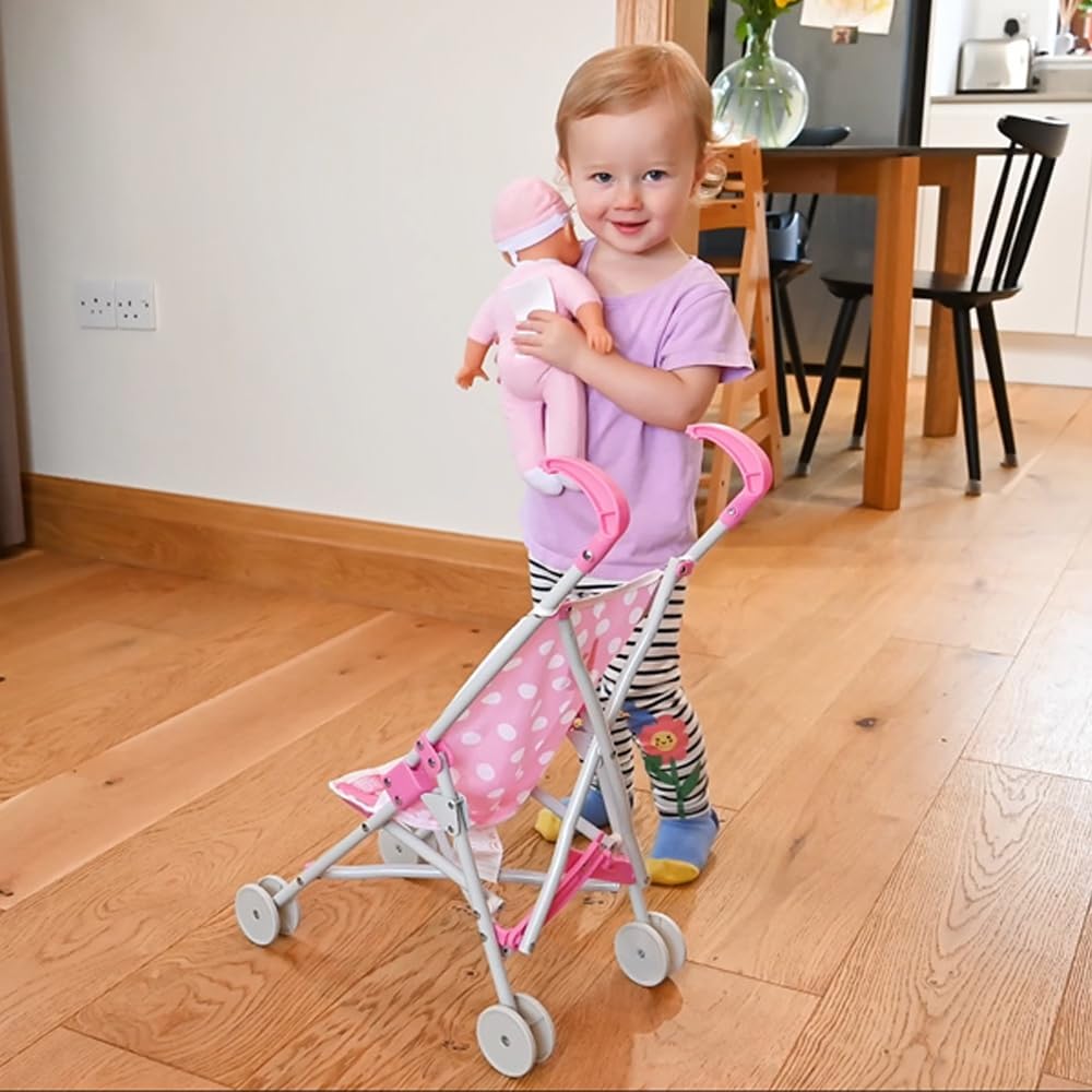 Dolly Tots Single Dolls Stroller - Pink