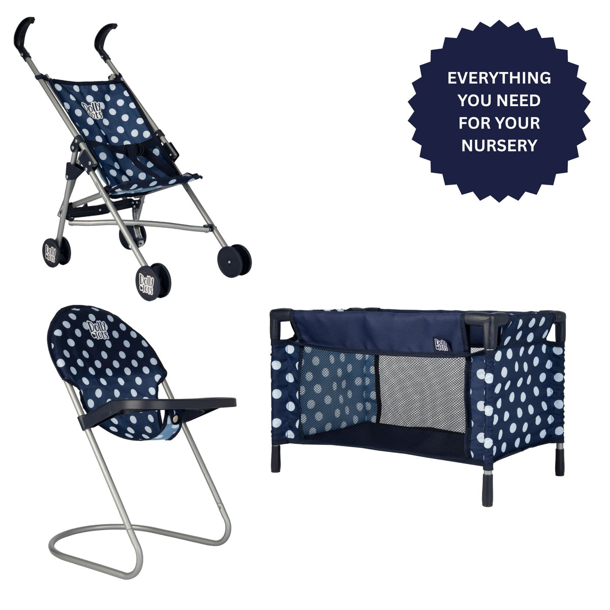 Dolly Tots Nursery Dolls Playset - Navy