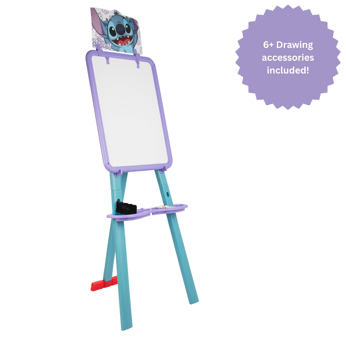 Disney Stitch 2-in-1 Floor Easel – Whiteboard & Chalkboard Set