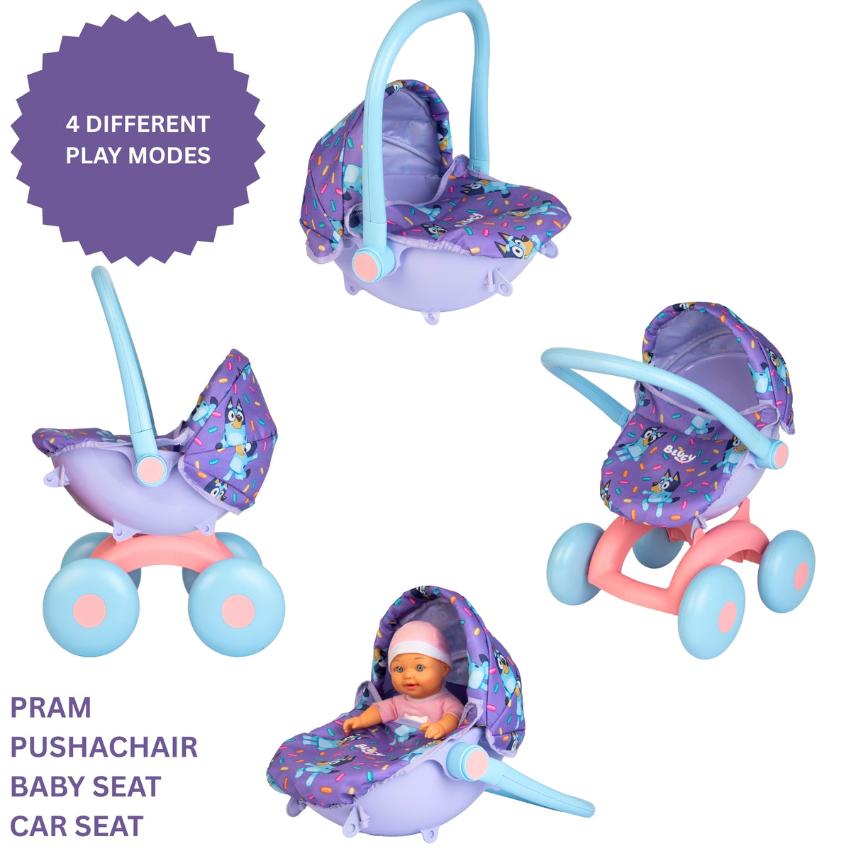 Bluey My First 4 in 1 Dolls Pram