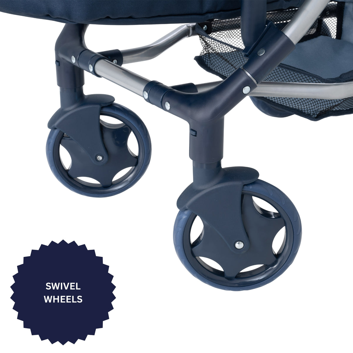 Dolly Tots Twin Dolls Pram - Navy