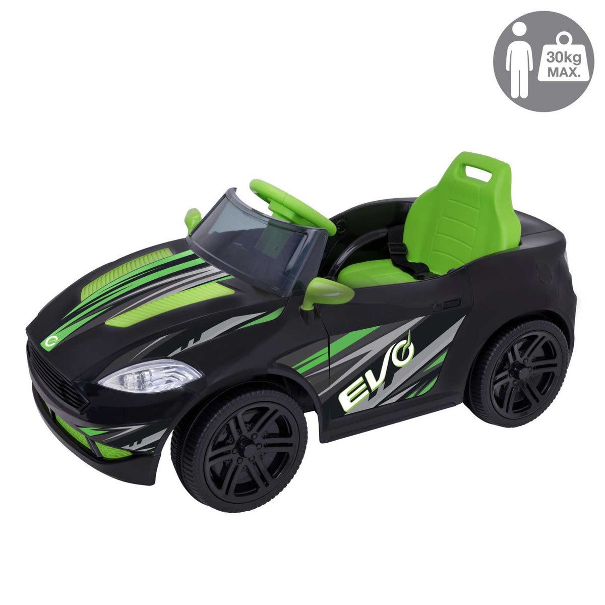 EVO 6V Electric Ride On Venom Car Green &amp; Black