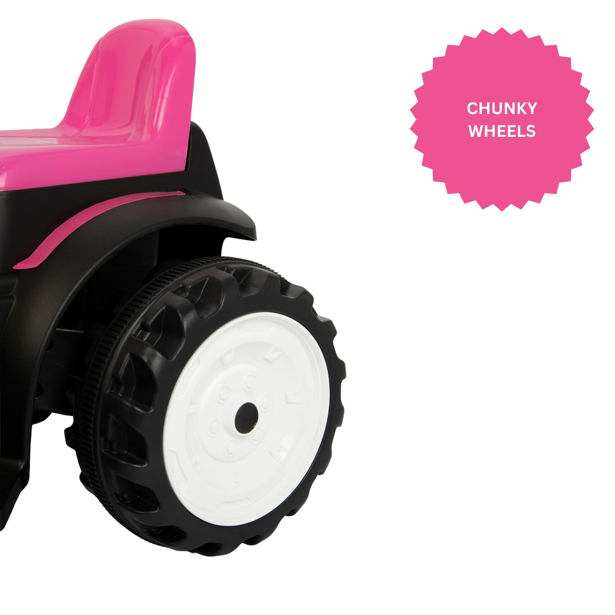 ATOM 6V Electric Ride On Tractor With Trailer - Pink