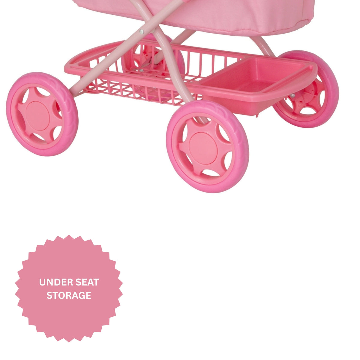 BabyBoo Junior Roamer Dolls Pram - Pink Jungle
