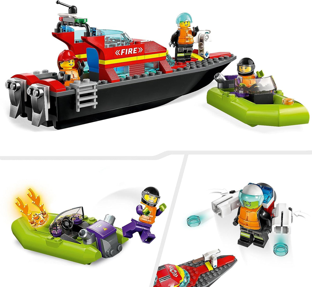 LEGO City Fire Rescue Boat Toy Building Set