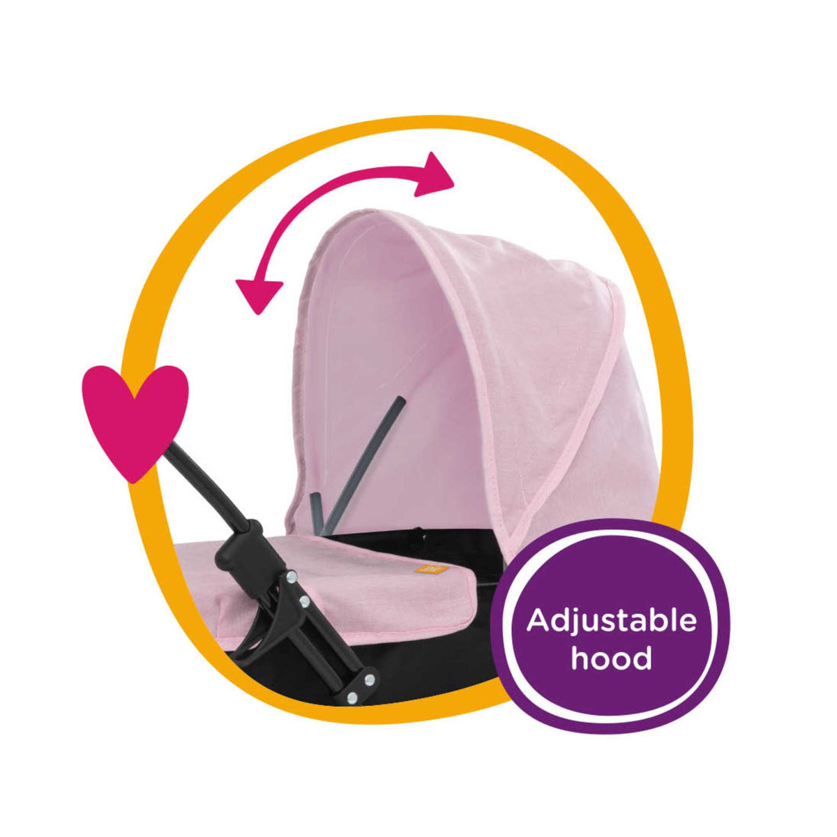 Joie Baby Dolls Pram - Pink & Black