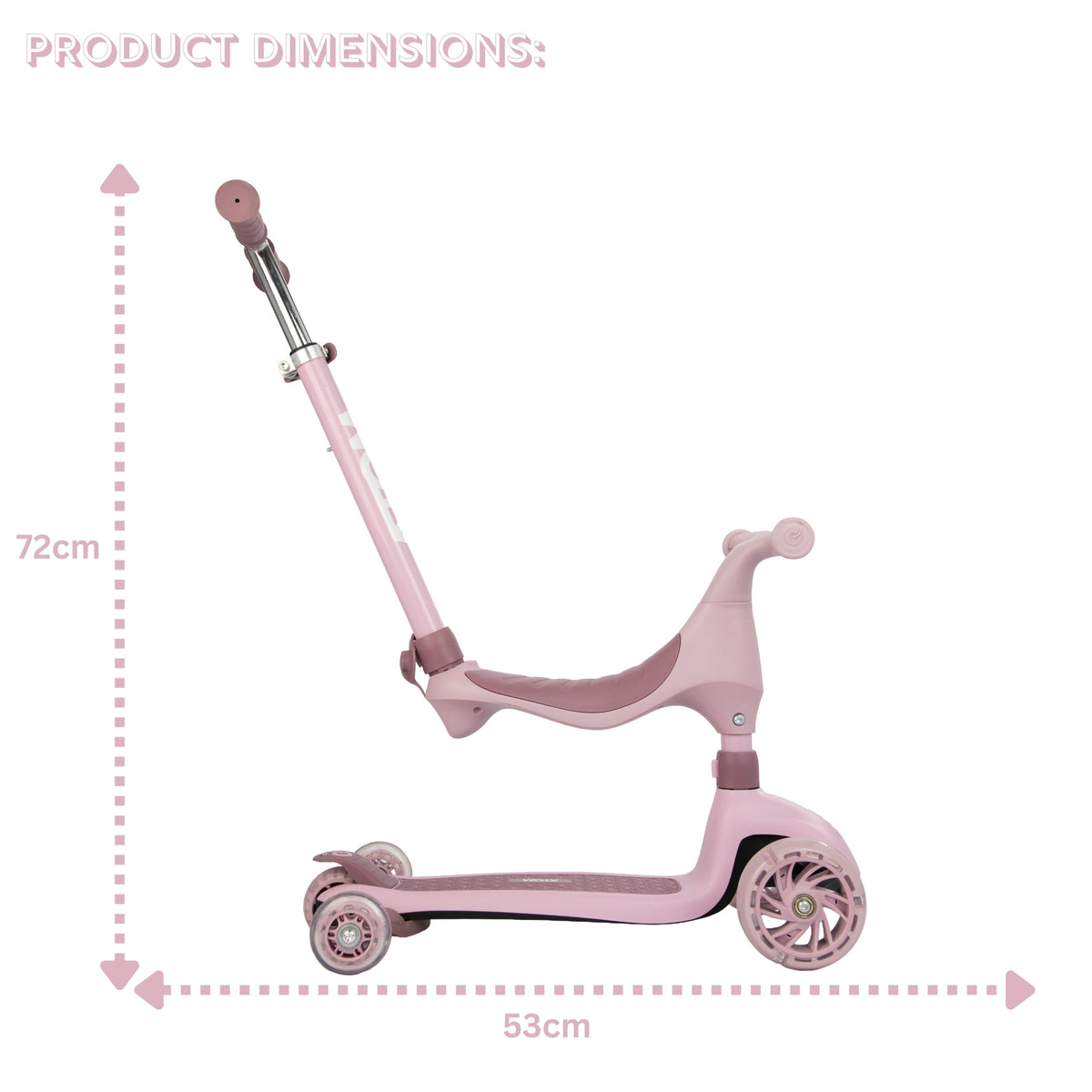 ATOM 4-in-1 Evolve Childrens Scooter Ride-On - Pink