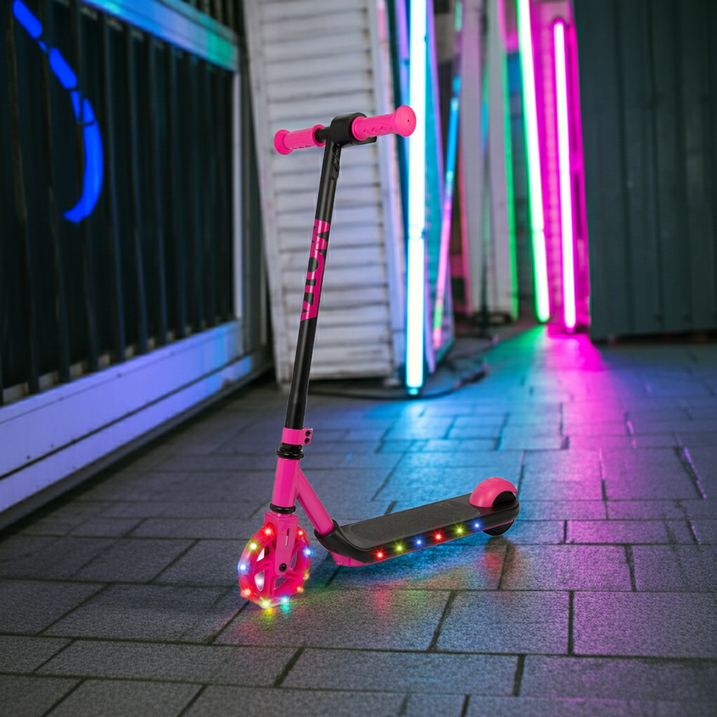 ATOM Light Up Electric Lightening Scooter - Pink