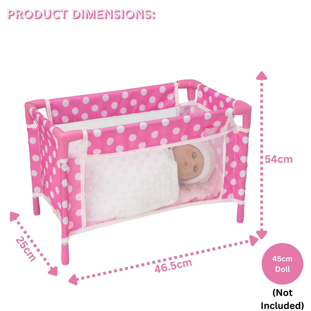 Dolly Tots Travel Dolls Cot
